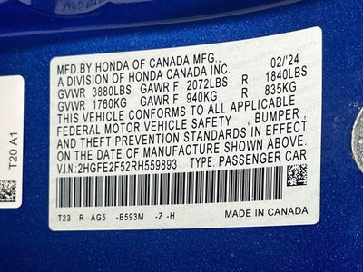 2024 Honda Civic Sedan Sport
