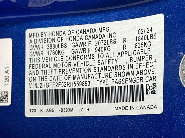 2024 Honda Civic Sedan Sport