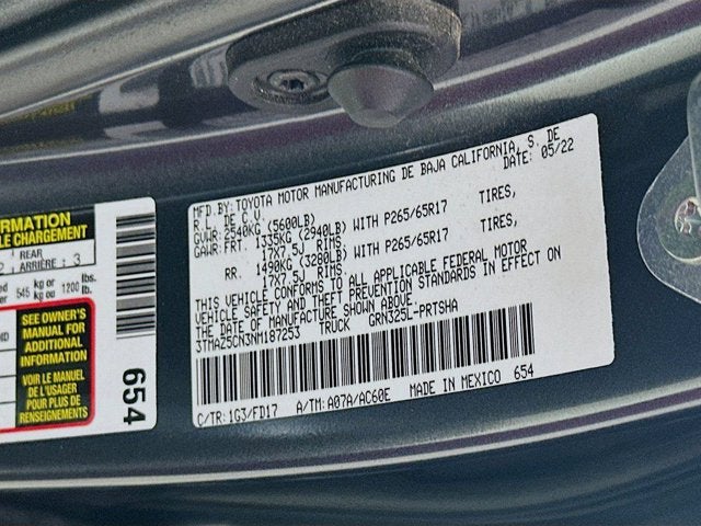 2022 Toyota Tacoma 2WD TRD Sport Double Cab 5 Bed V6 AT (Natl)
