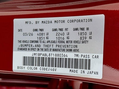 2026 Mazda Mazda3 Sedan 2.5 S Select Sport