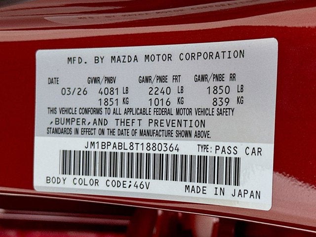 2026 Mazda Mazda3 Sedan 2.5 S Select Sport