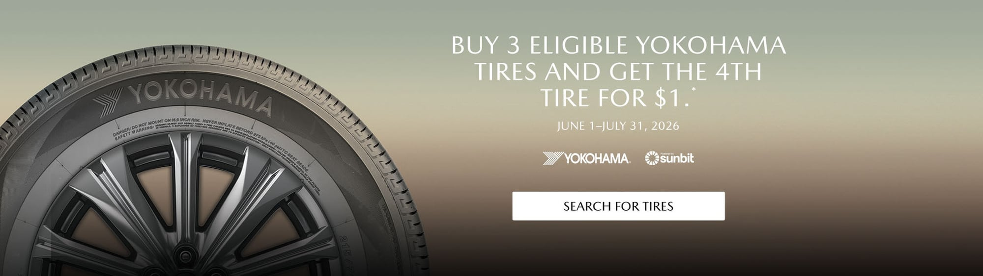 Buy 3 eligible Yokohama tires & get 4th tire for $1 Mazda of Port Charlotte
